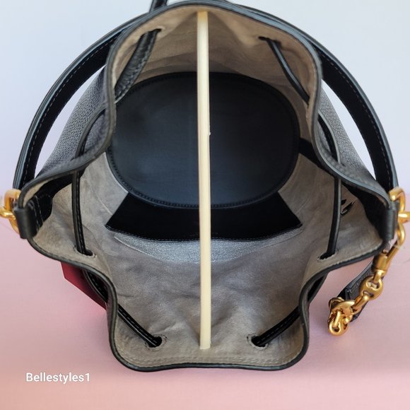 KATE SPADE Gramercy Pebbled Leather MEDIUM Bucket Bag- Black color ⭐ - Picture 13 of 16